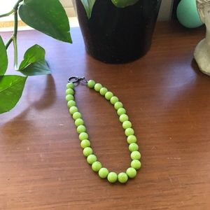 Green jade bead necklace.